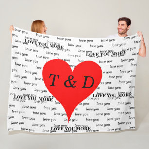 Couverture Polaire Red Hearts Vous Aimez Plus De Monogramme