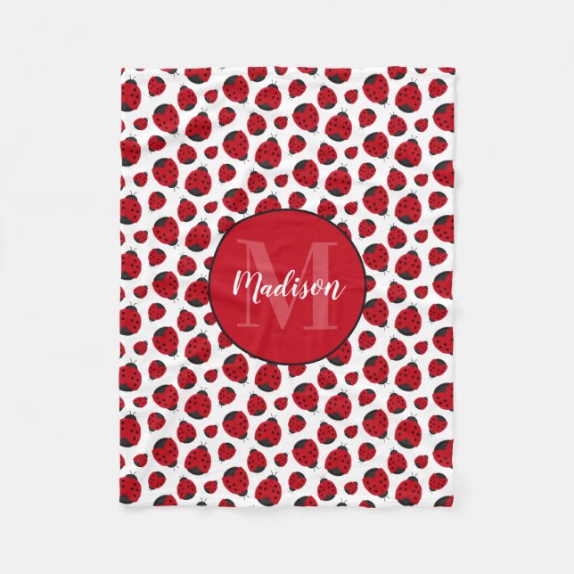 Couverture Polaire Red Ladybug Motif Personnalisé fille (Devant)