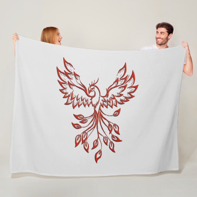 Couverture Polaire Red Phoenix se lève Silver (En situation)