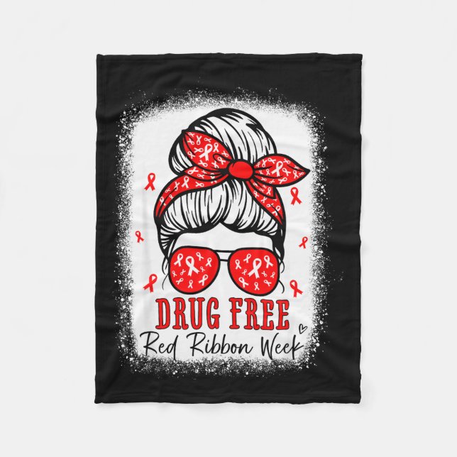 Couverture Polaire Red Ribbon Week Awareness Coquette Drug Anti-drug  (Devant)