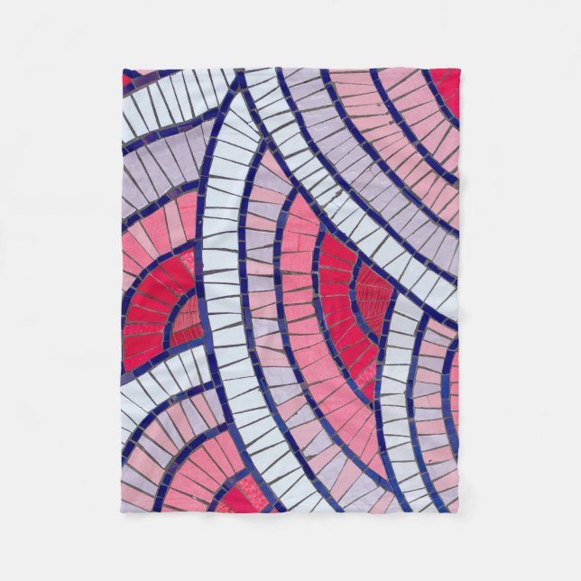 Couverture Polaire Red, white, black, and pink abstract artwork (Devant)