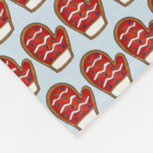 Couverture Polaire Red Winter Mitten Imprimer Noël Cookie Holiday