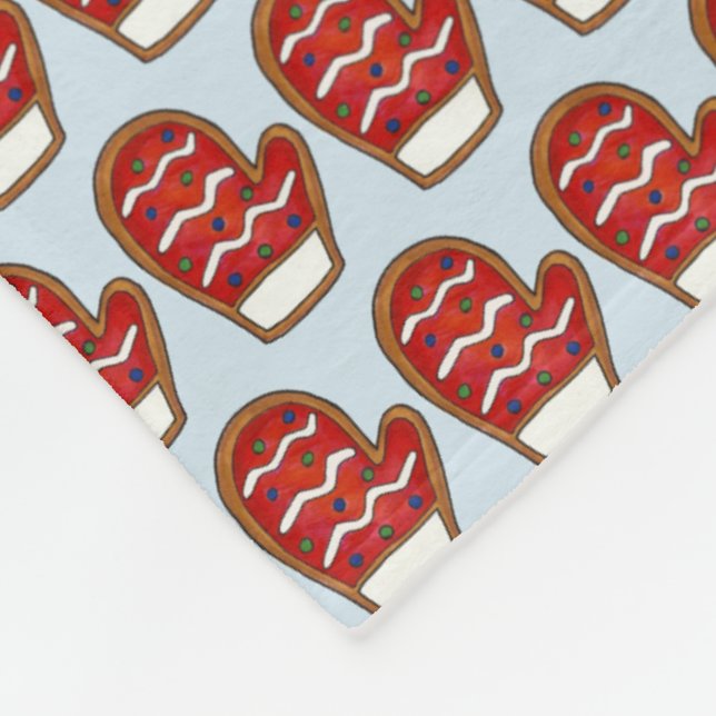 Couverture Polaire Red Winter Mitten Imprimer Noël Cookie Holiday (Coin)