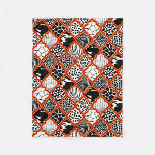 Couverture Polaire Red Yellow Hollywood Regency Poster de animal maro