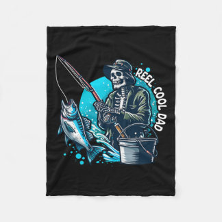 Couverture Polaire Reel Cool Papa Drôle Skeleton Pêche Papa Père