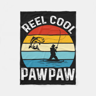 Couverture Polaire Reel Cool Pawpaw Fishing Fisherman Funny Retro Paw