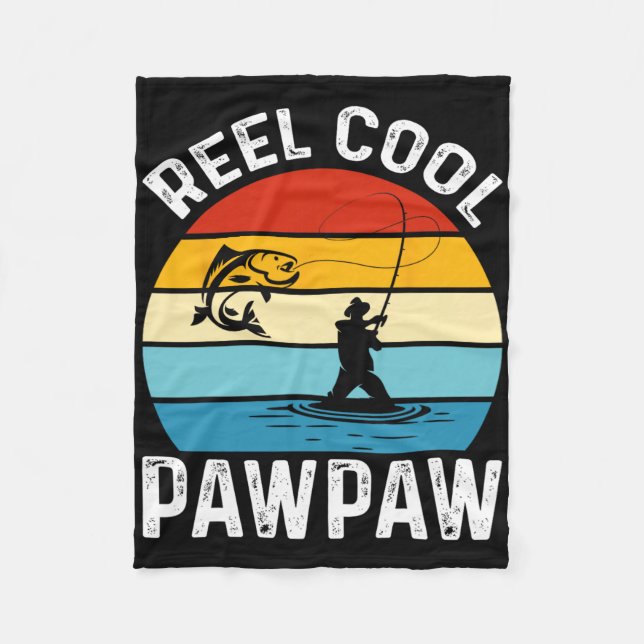 Couverture Polaire Reel Cool Pawpaw Fishing Fisherman Funny Retro Paw (Devant)