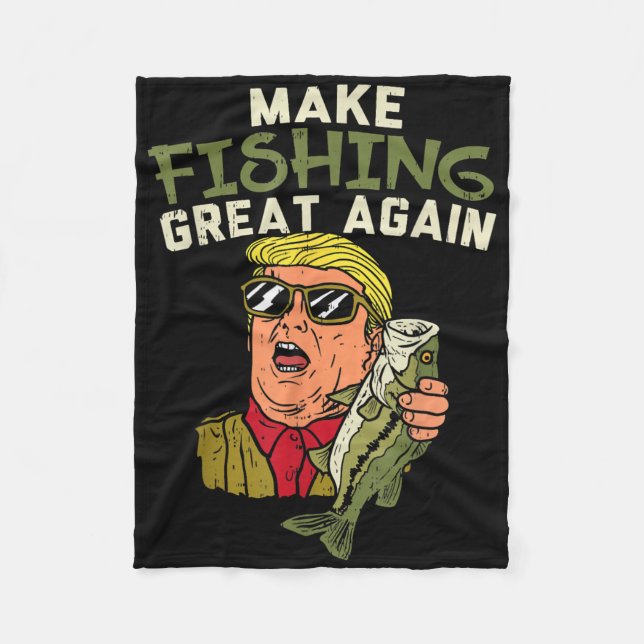 Couverture Polaire Refaisons la pêche Trump drôle pêcheur Ang (Devant)