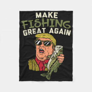 Couverture Polaire Refaisons la pêche Trump drôle pêcheur pêche à la
