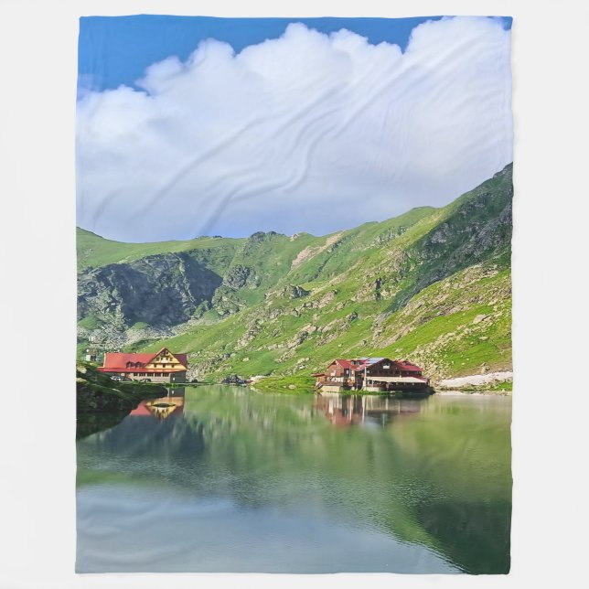 Couverture Polaire Reflet du lac Bâlea – Impression alpine des Carpat (Devant)