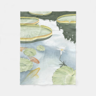 Couverture Polaire Réflexion d'étang de Koi avec des poissons et de