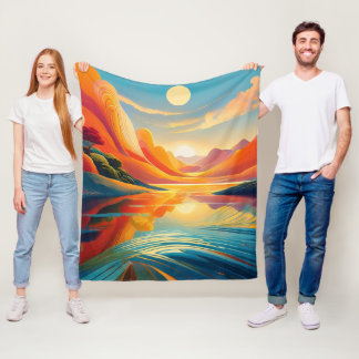 Couverture Polaire Réflexion sur le lac au crépuscule