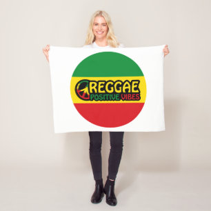 Couverture Polaire Reggae Musique avec des vibes positives et drapeau