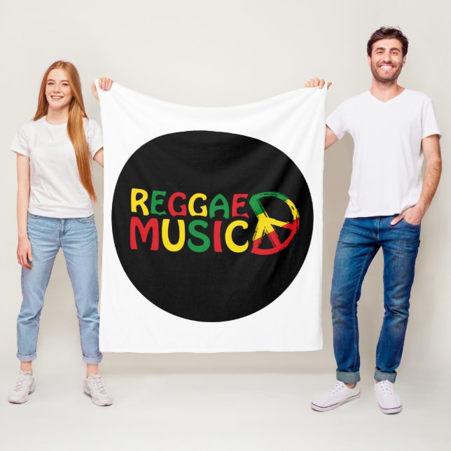 Couverture Polaire Reggae Musique design, reggae art (En situation)