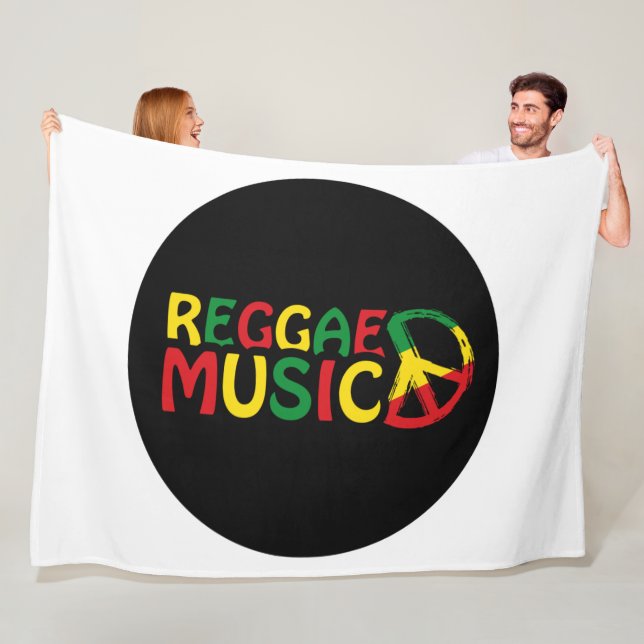 Couverture Polaire Reggae Musique design, reggae art (En situation)