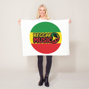 Couverture Polaire Reggae Musique, reggae art avec symbole de paix