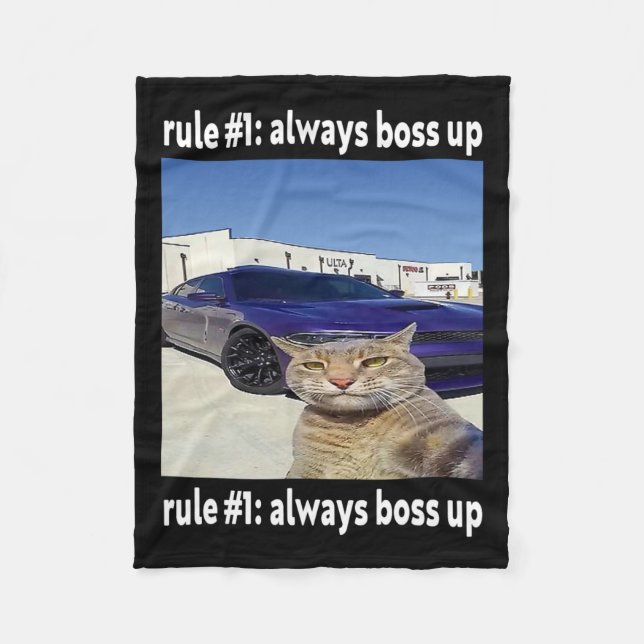 Couverture Polaire Règle # 1 Toujours Boss Up Funny Cat Meme (Devant)