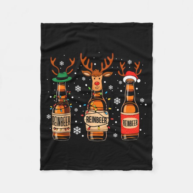 Couverture Polaire Reinbeers Funny Reindeer Beer Christmas Drinking X (Devant)