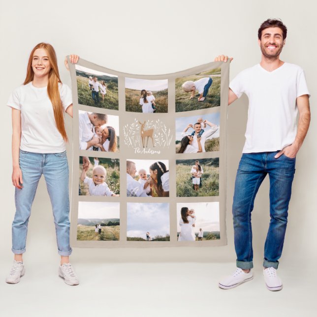 Couverture Polaire Reindeer botanique élégant 11 photo moderne nature (En situation)