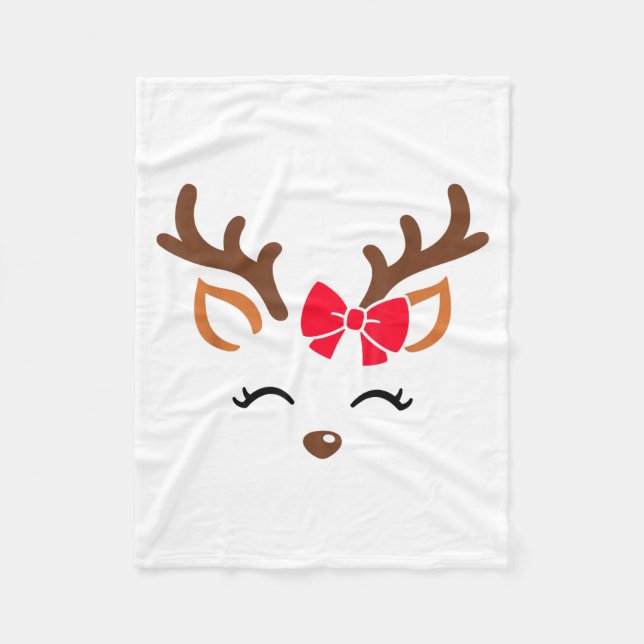 Couverture Polaire Reindeer Face Gles Christmas Costume Xmas Pajama G (Devant)
