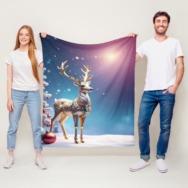 Couverture Polaire Reindeer Jewels Fleece Blanket (En situation)