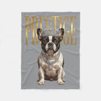 Couverture Polaire Reine Bouledogue Français Prestige Royal Frenchie