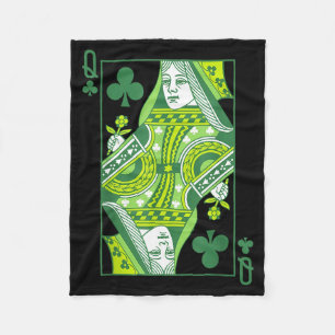 Couverture Polaire Reine de trèfle carte St-Patrick botanique