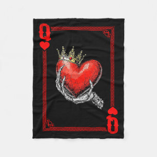 Couverture Polaire Reine Roi des cœurs Carte à jouer Couple Correspon