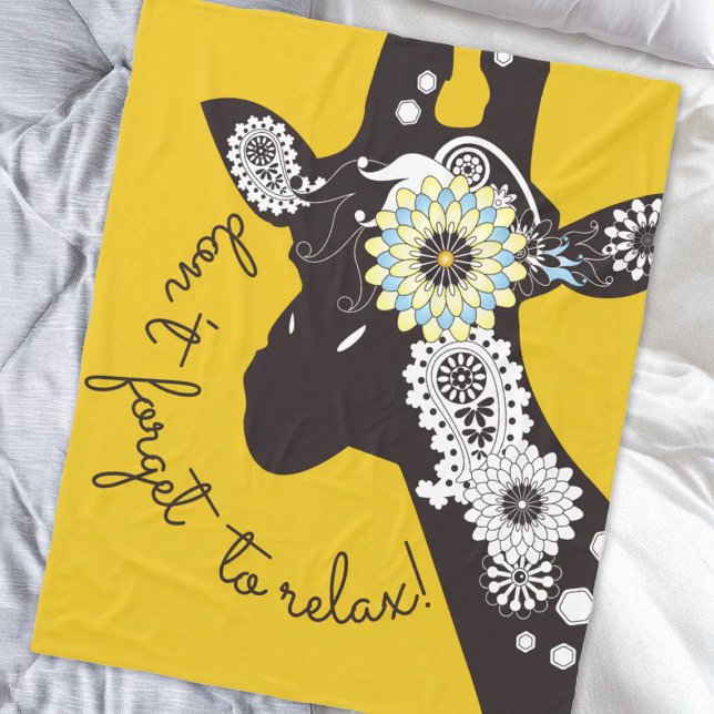 Couverture Polaire Relax - Yellow Funky Funny Giraffe (Créateur téléchargé)