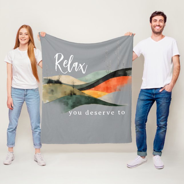Couverture Polaire "Relax You Deserve To" Rolling HillsFleece Blanket (En situation)