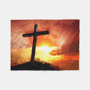 Couverture Polaire Religious Easter Cross at Sunset