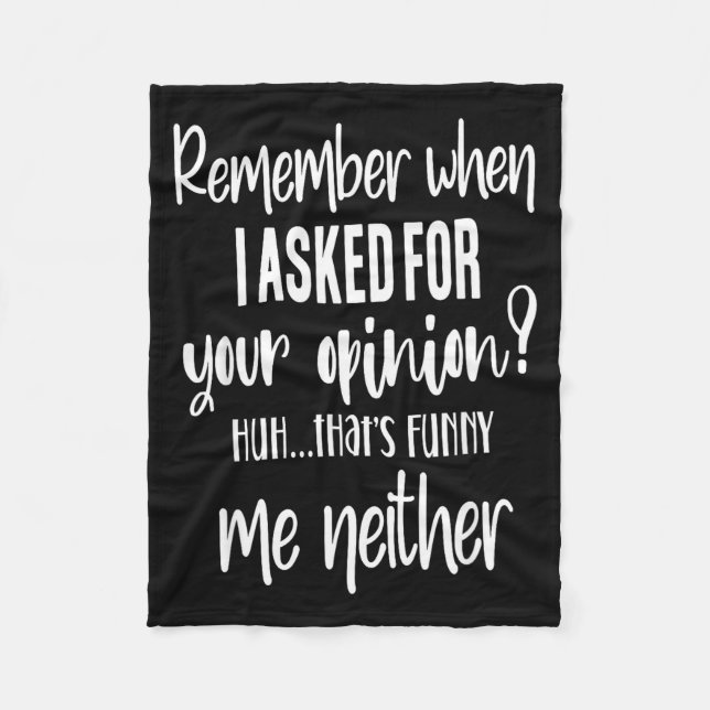 Couverture Polaire Remember When I Asked Your Onion, Sarcastic Quote  (Devant)