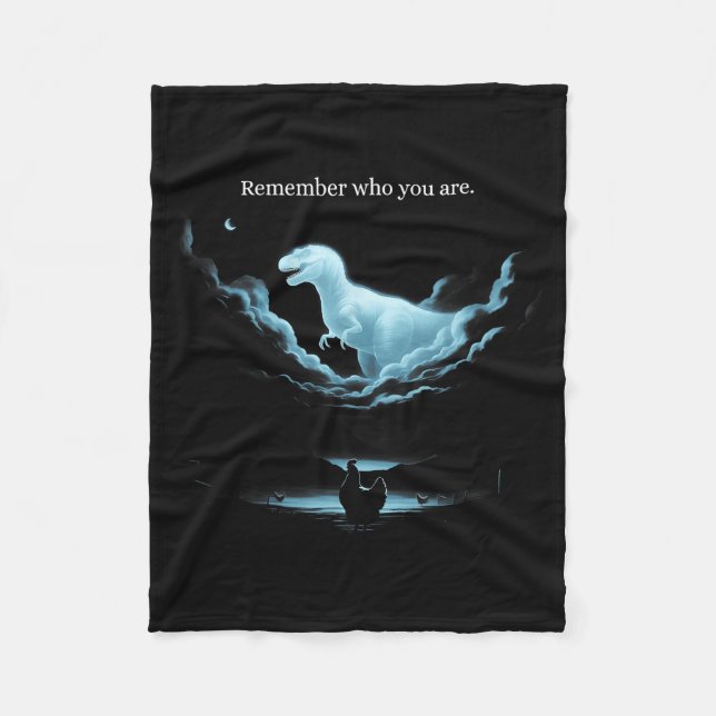 Couverture Polaire Remember Who Are You Dinosaur Chicken Meme Evoluti (Devant)