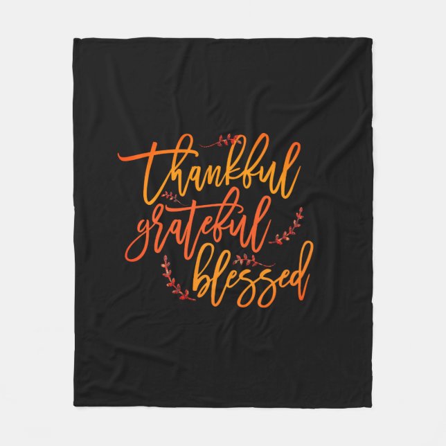 Couverture Polaire Remerciements Grateful Gratitude Citation Noire (Devant)