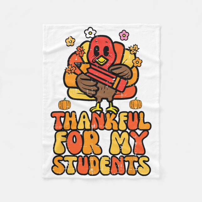 Couverture Polaire Remerciements Pour Mes Étudiants Thanksgiving Auto (Devant)