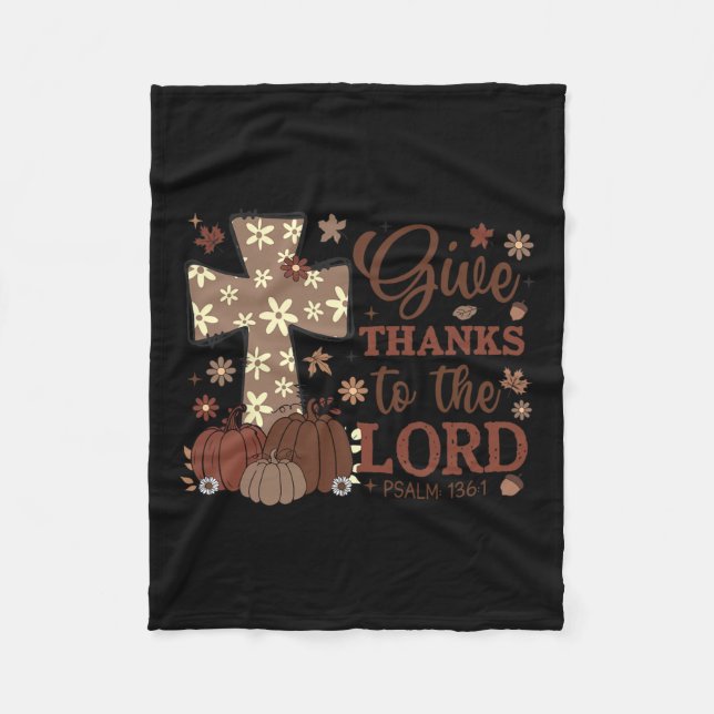 Couverture Polaire Remerciez Le Seigneur Croix Chrétienne Merci (Devant)