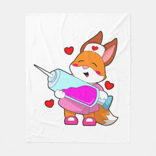 Couverture Polaire Renard comme infirmière avec seringue