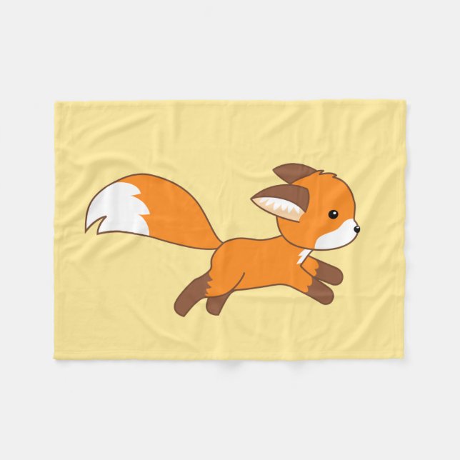 Couverture Polaire Renard coureur mignon (Devant (Horizontal))