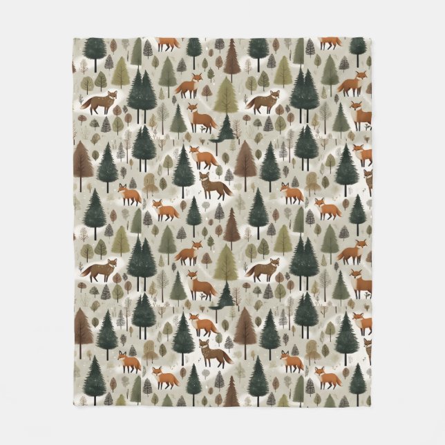Couverture Polaire Renard de la forêt hivernale  (Devant)
