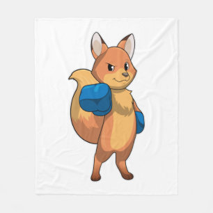 Couverture Polaire Renard en boîte avec gants de boxe