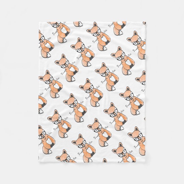 Couverture Polaire Renard intelligent mignon (Devant)