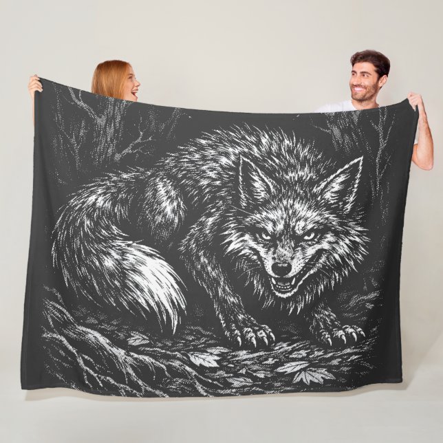 Couverture Polaire Renard rusé de la forêt — par BurnsInHell (En situation)
