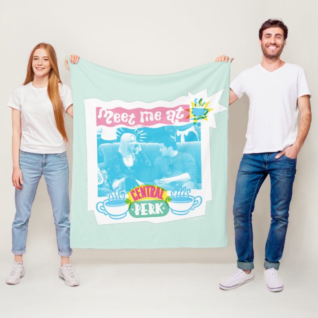 Couverture Polaire Rencontrez-moi à Central Perk Neon Graphic (En situation)