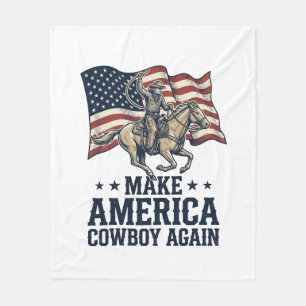 Couverture Polaire Rendez à l'Amérique son Cowboy Patriote Chemise We