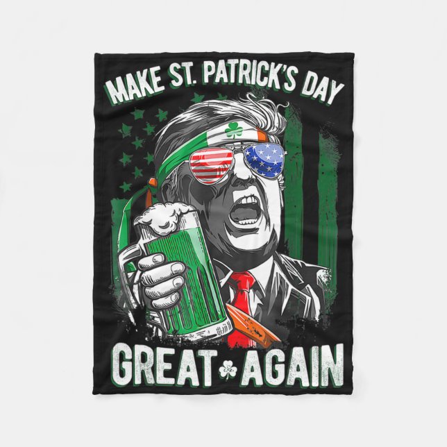 Couverture Polaire Rendez la Saint-Patrick grande à nouveau Leprechau (Devant)