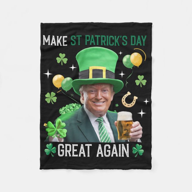 Couverture Polaire Rendez la Saint-Patrick grande à nouveau Leprechau (Devant)