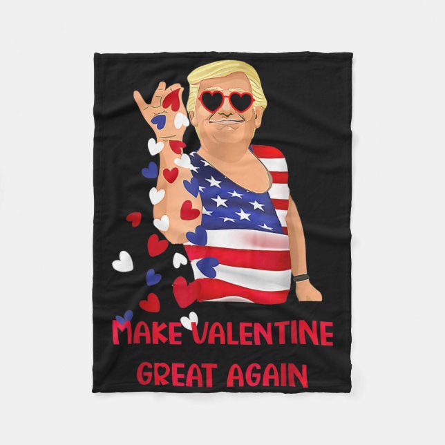 Couverture Polaire Rendez la Saint-Valentin grande à nouveau Drapeau  (Devant)