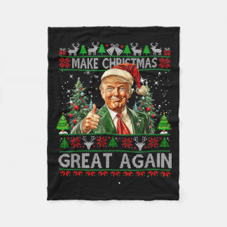 Couverture Polaire Rendez Noël à nouveau génial Xmas Santa Trump 2024