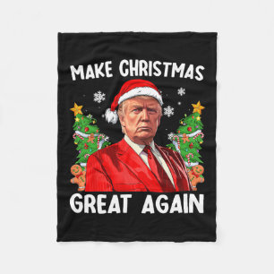 Couverture Polaire Rendre Noël super à nouveau drôle Père Noël Trump