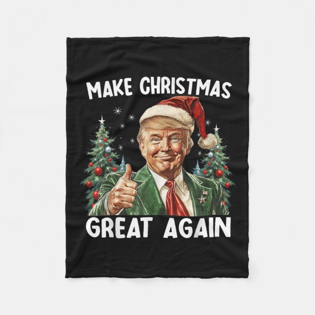Couverture Polaire Rendre Noël super à nouveau drôle Père Noël Trump  (Devant)